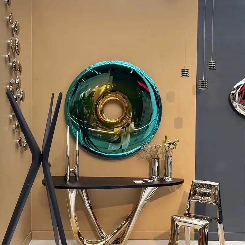 304 Stainless Steel Electroplated Donut Wall Art
