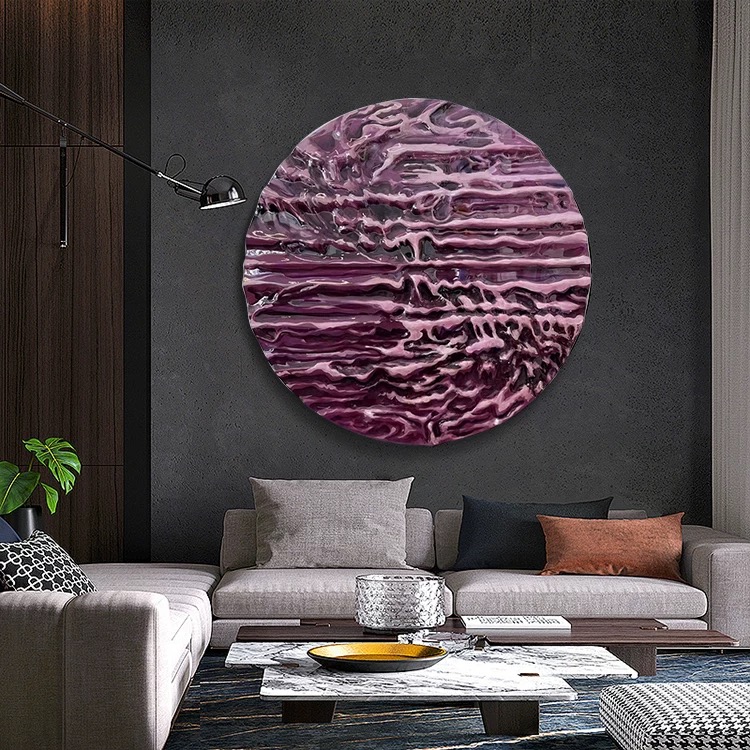 Resin Ocean Wave Round Wall Decor