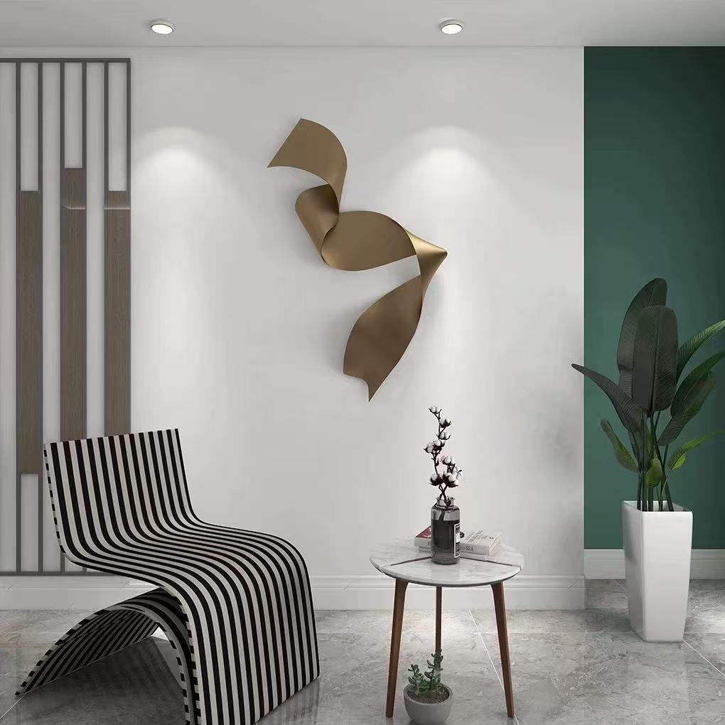 Twisted Ribbon Metal Wall Sculpture