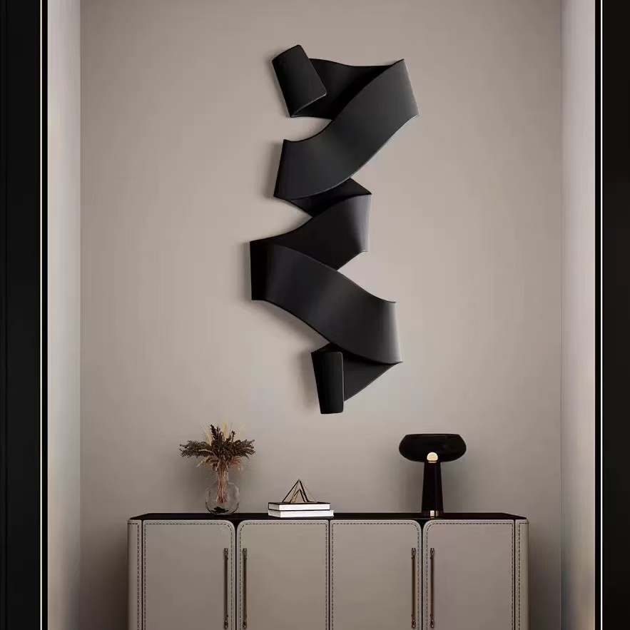 Twisted Ribbon Metal Wall Sculpture