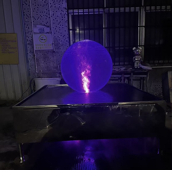 Acrylic Crystal Ball & 304 Stainless Steel Basin Fountain Set with LED light