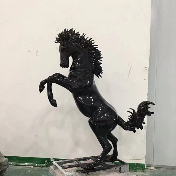 FRP Rearing Horse Floor Art Sculpture