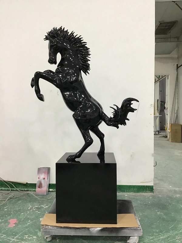 FRP Rearing Horse Floor Art Sculpture