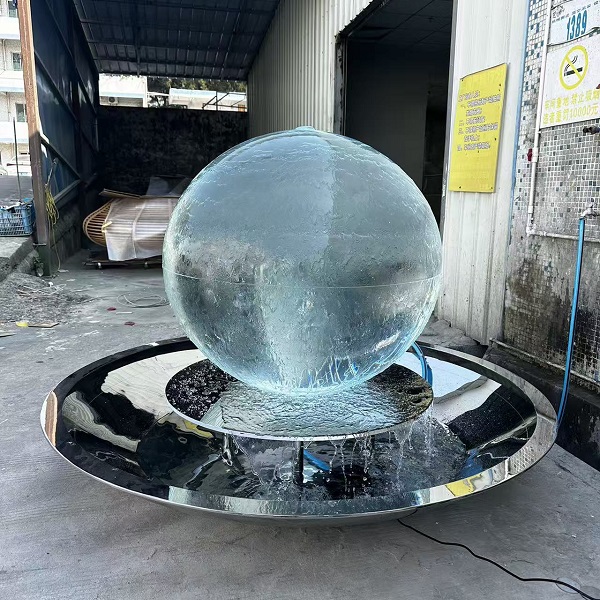 Acrylic Sphere 304 Stainless Steel Fountain Sculpture with LED Lighted