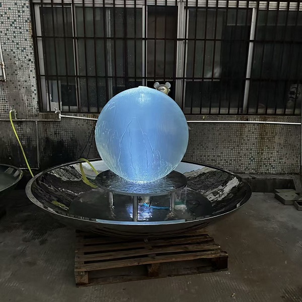 Acrylic Sphere 304 Stainless Steel Fountain Sculpture with LED Lighted